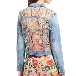 Floral Embroidered Jean Jacket